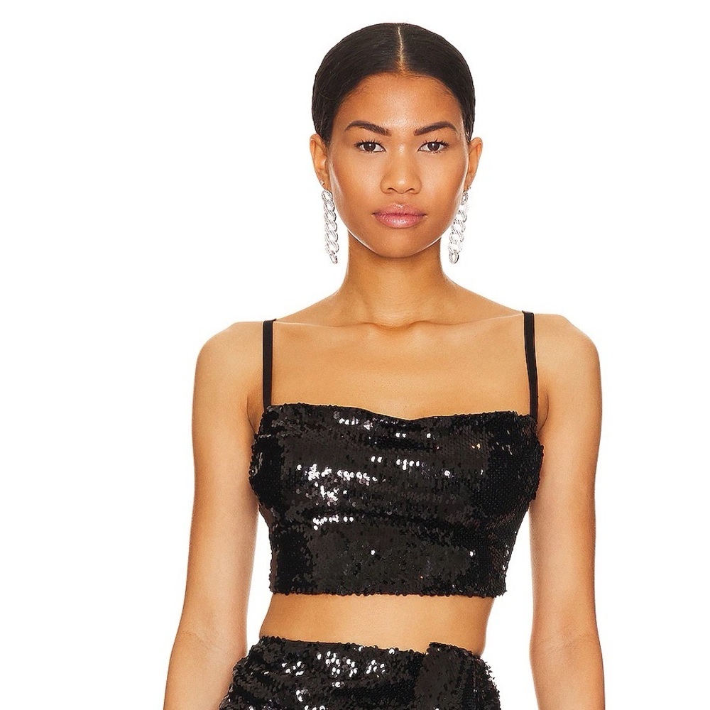 Revolve | OW Collection Glitter Sequin Top – Black Caviar – XS